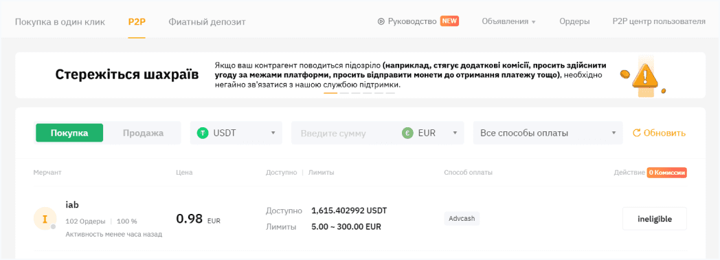 Покупка стейблов для торговли на ByBit