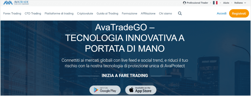 AvaTrade è un broker con un'applicazione di trading facile e intuitiva