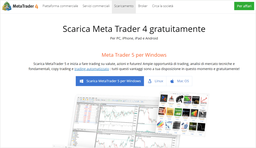 Metatrader 4 è completamente gratuito