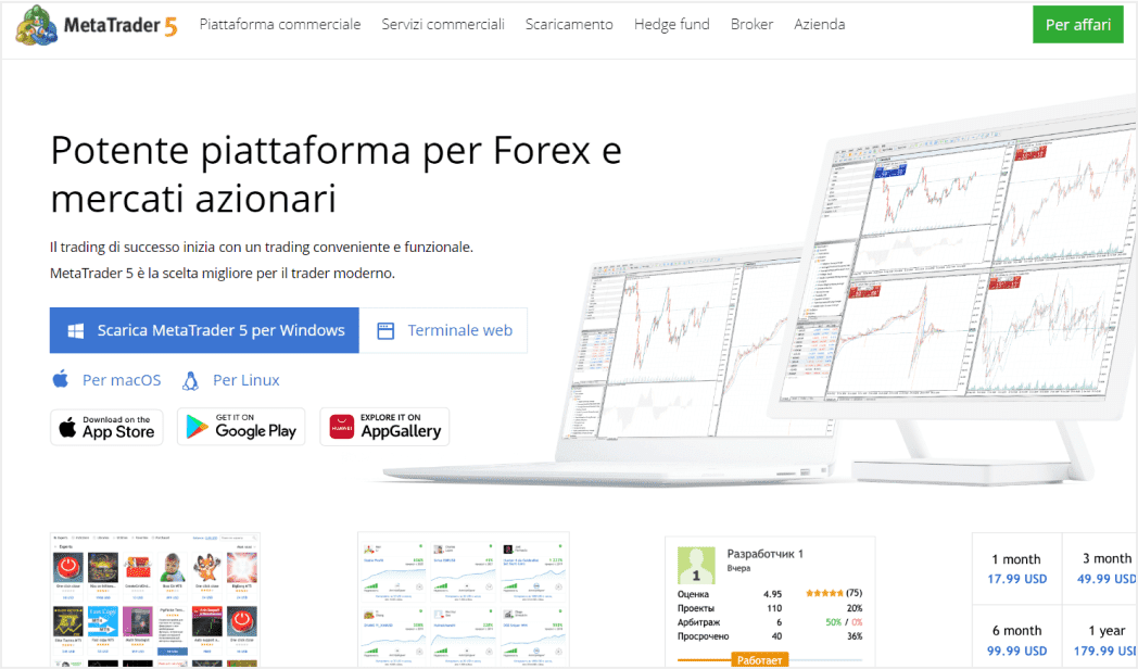 Caratteristiche del trading su MetaTrader 5