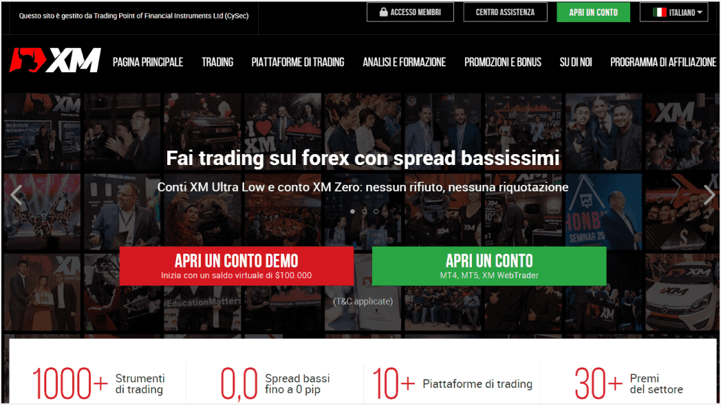 XM – consente di effettuare trading automatizzato tramite una vasta gamma di piattaforme