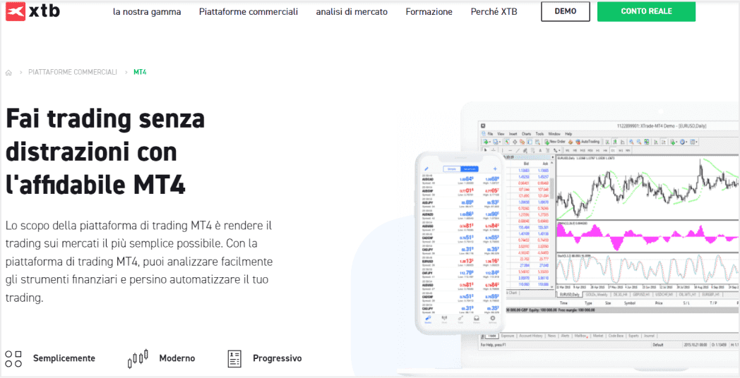 XTB – il broker che tramite Metatrader 5 permette il trading di tantissimi asset diversi, tra cui anche le criptovalute